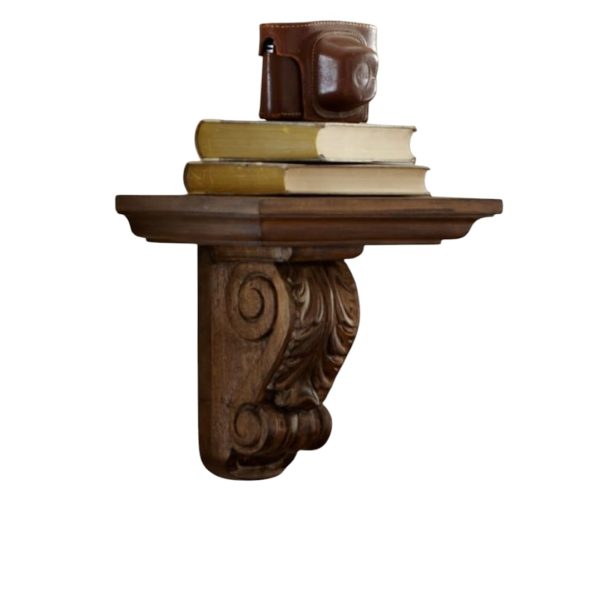 Handcrafted Solid Wood Floating Shelf – Traditional Wall Bracket (Walnut)