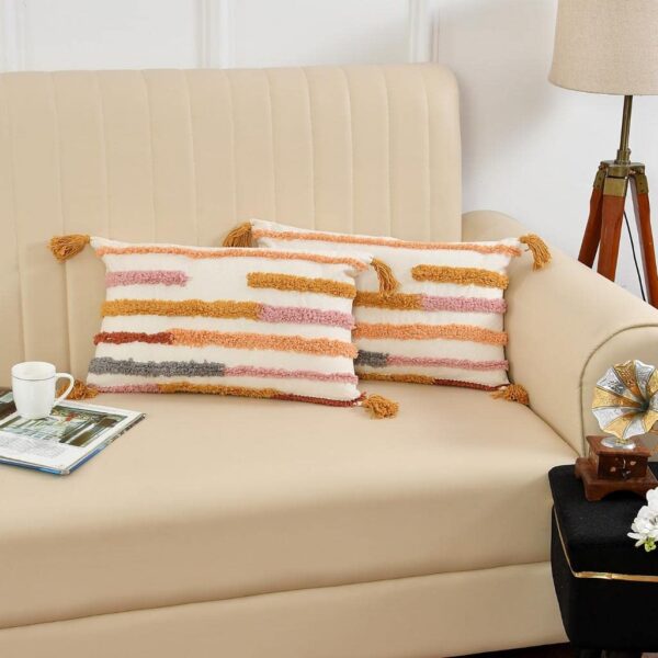 Decorative Handmade Cotton Tassel Throw