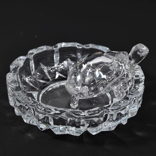 Crystal Glass Turtle Plate for Vastu & Good Luck Decor