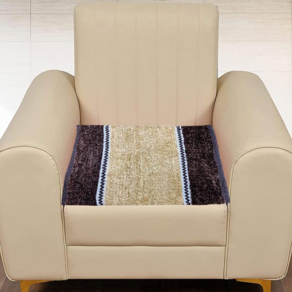 Pure Cotton 1-Seater Sofa Cover with Feather Touch (Coffee Beige)