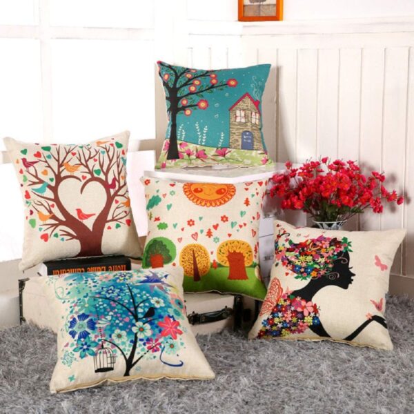 Set Of 5 Abstract Decorative Hand Made Jute Throw