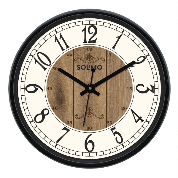 Solimo 12-Inch Plastic&Glass Analog Wall Clock