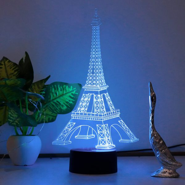 3D Illusion Eiffel Tower985 7-Colors Changing Acrylic Night Lamp
