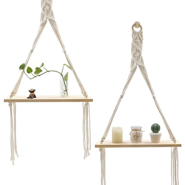 Macrame Hanging Shelf for Home Decor