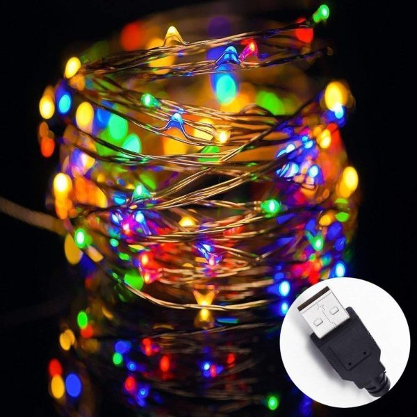 5M USB-Powered Copper String Lights, Multicolor for Indoor & Outdoor Decor