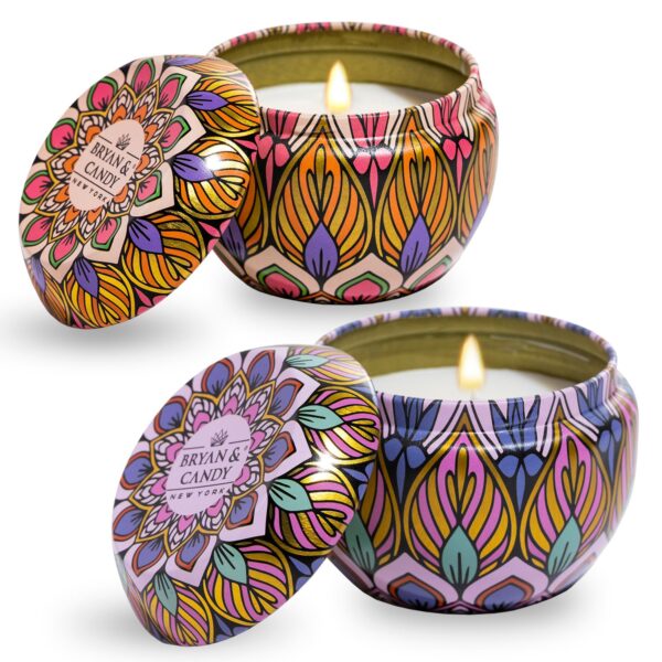 Scented Candle Gift Set – Lavender Citrus & Rose (60g, Pack of 2)