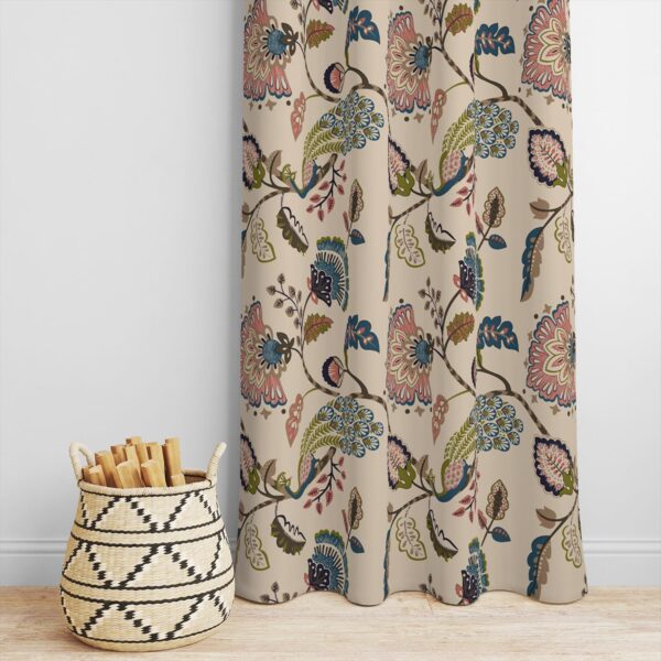 flower Opaque Super Soft Brushed Microfiber Cotton Door Curtains